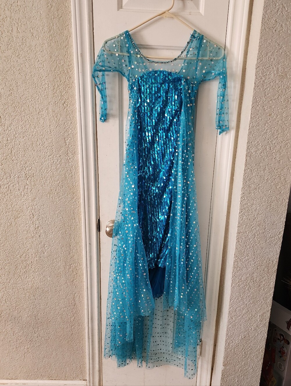 Blue Sequin Princess Kids Costume Dress